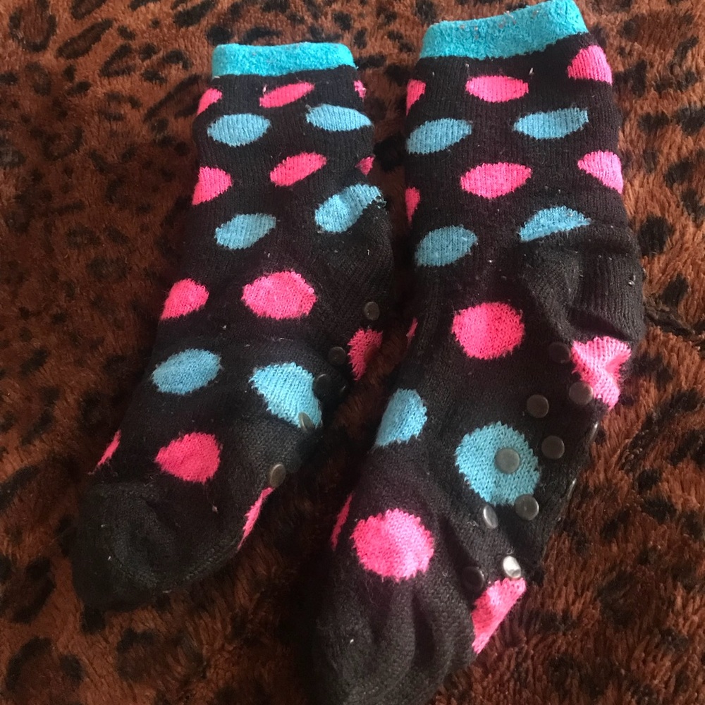 Fuzzy Polka Dot Socks